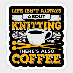 Knitting Coffee Lover Knitter Gift Sticker